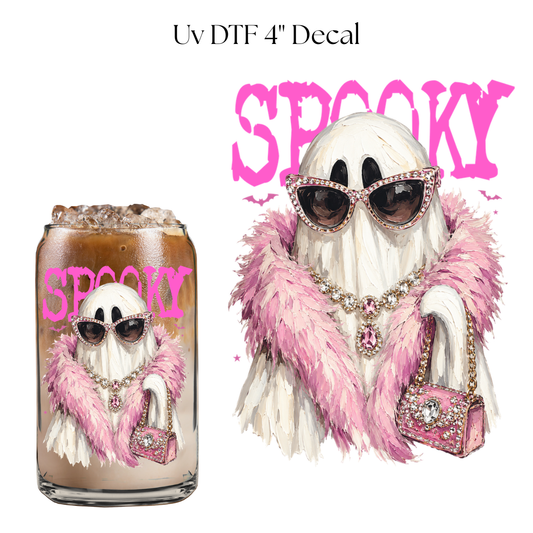 Pink Boujee Spooky 4” UV DTF Cup Decal
