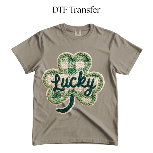Lucky Clover Faux Yarn DTF Transfer