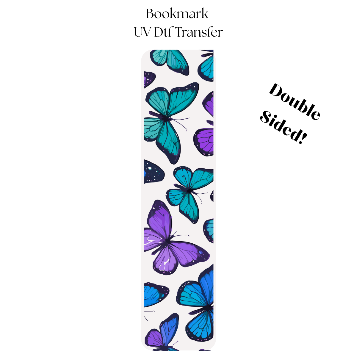 Purple Green Blue Butterflies Bookmark Transfer