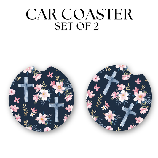 Navy Blue Faith Coaster DTF Transfer