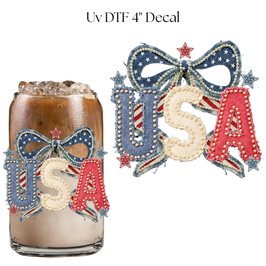 USA Pearls 4” UV DTF Cup Decal