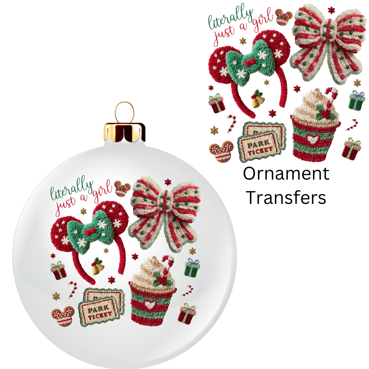 Literally Just a Girl Faux Yarn Ornament UV DTF