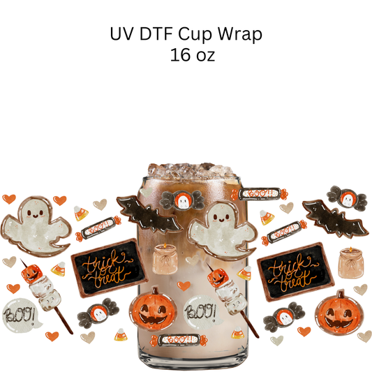 Trick or Treat Cookies UV DTF Cup Wrap