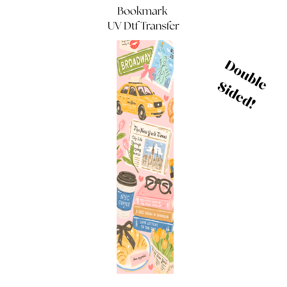 1.5" The Little Book of NY UV DTF Bookmark Transfer