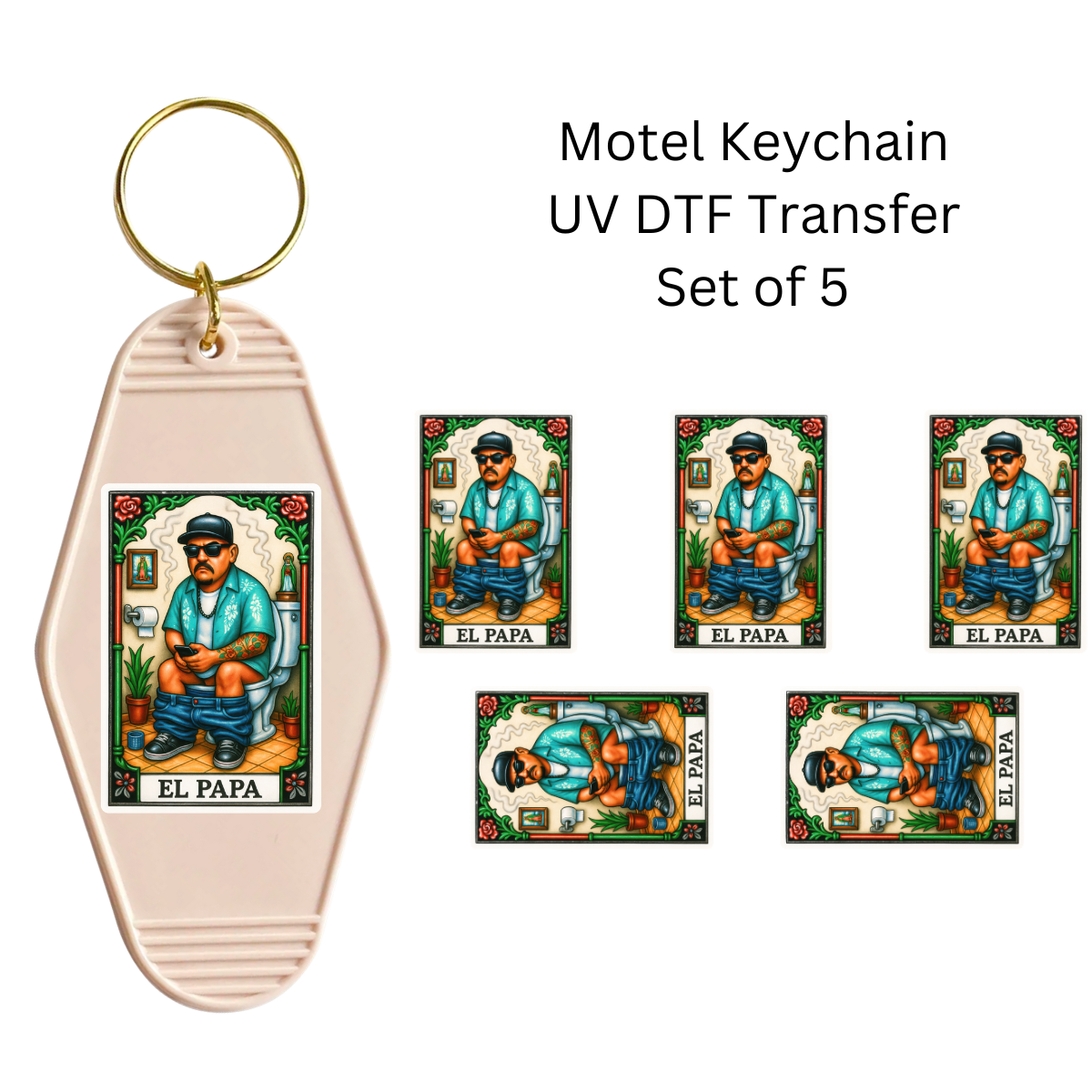 El Papa Set of 5 Keychain Transfers