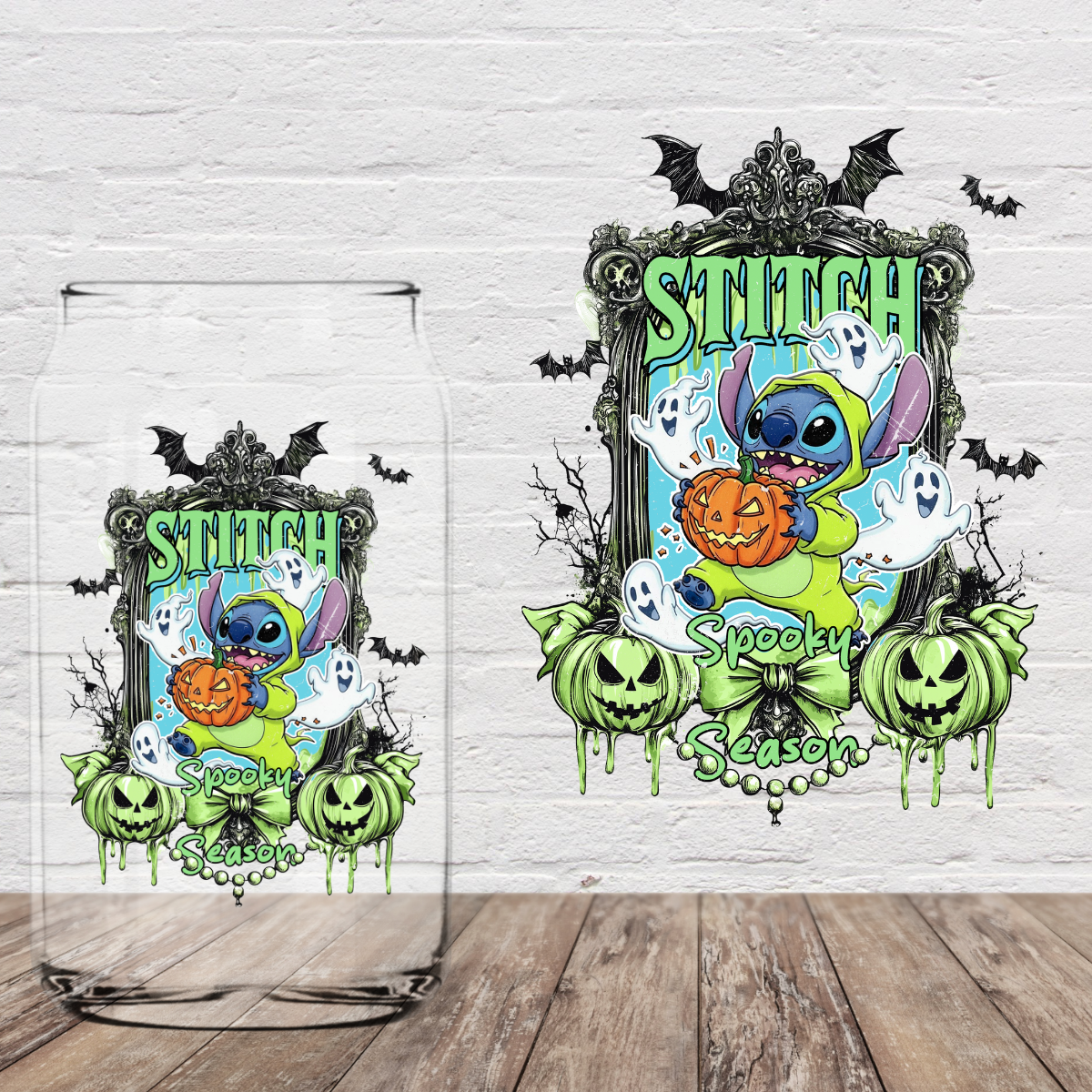 Blue Alien Spooky Season 4" UV DTF