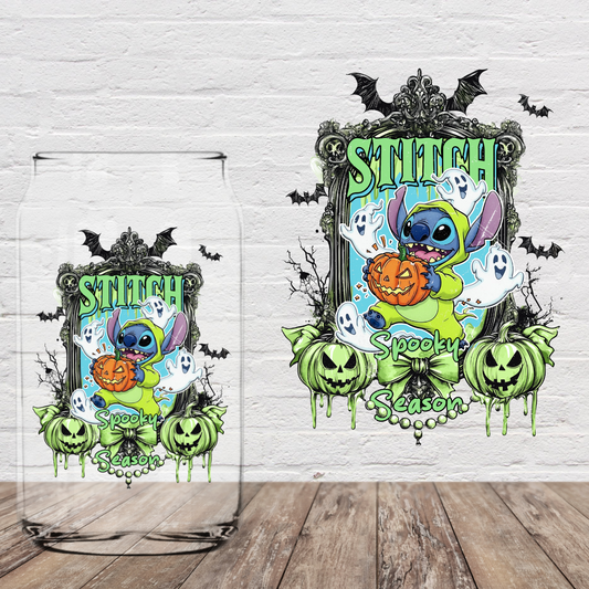 Blue Alien Spooky Season 4" UV DTF