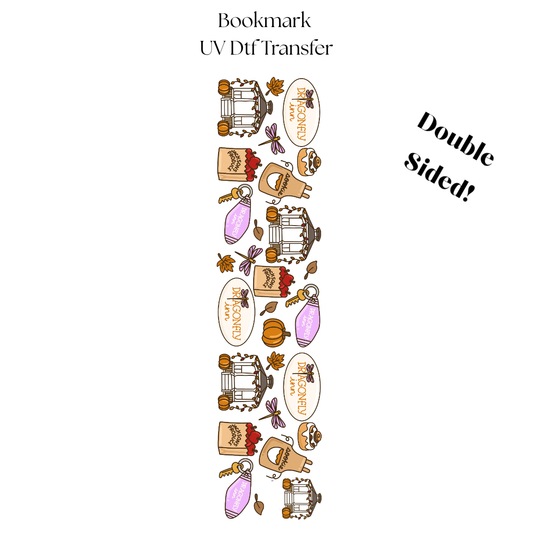 Fall Dragonfly Keychain UV DTF Bookmark Transfer