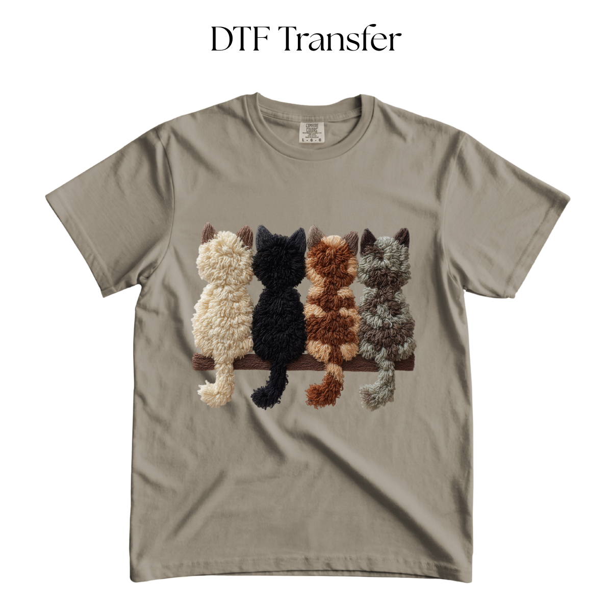 Cats Faux Yarn DTF Transfer
