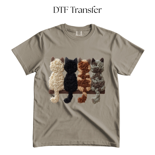 Cats Faux Yarn DTF Transfer