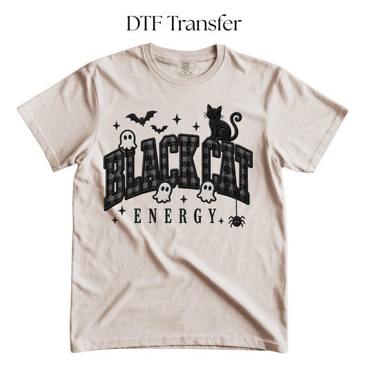Black Cat Energy DTF Transfer