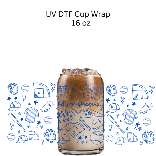 Let’s Go Dod Blue UV DTF Cup Wrap