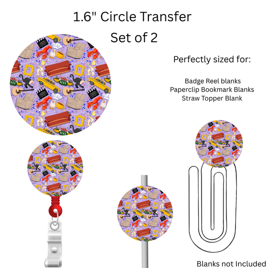 Purple Central Things 1.6” UV DTF Transfer Set of 2