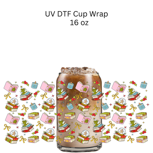 Christmas Books UV DTF Cup Wrap