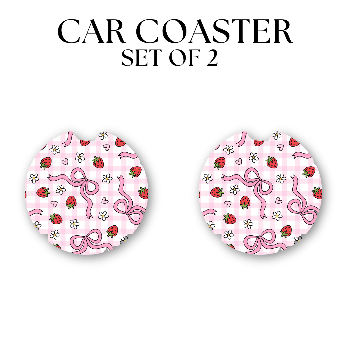 Pink Checkers Strawberries and Bows DTF Transfer