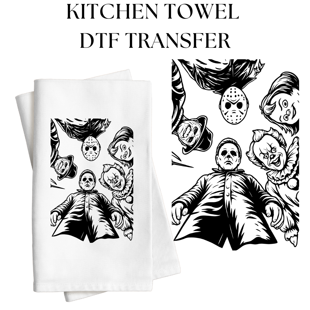 Horror Looking Down DTF Transfer