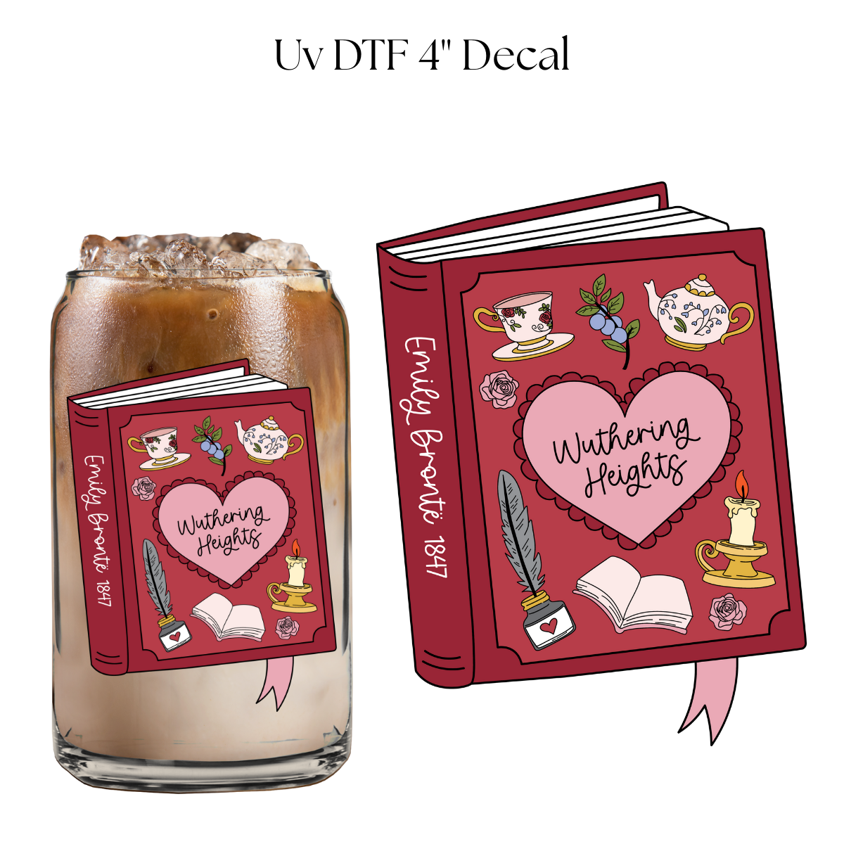 WH Red Book 4” UV DTF Decal