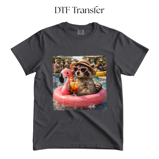 Pool Raccoon DTF Transfer