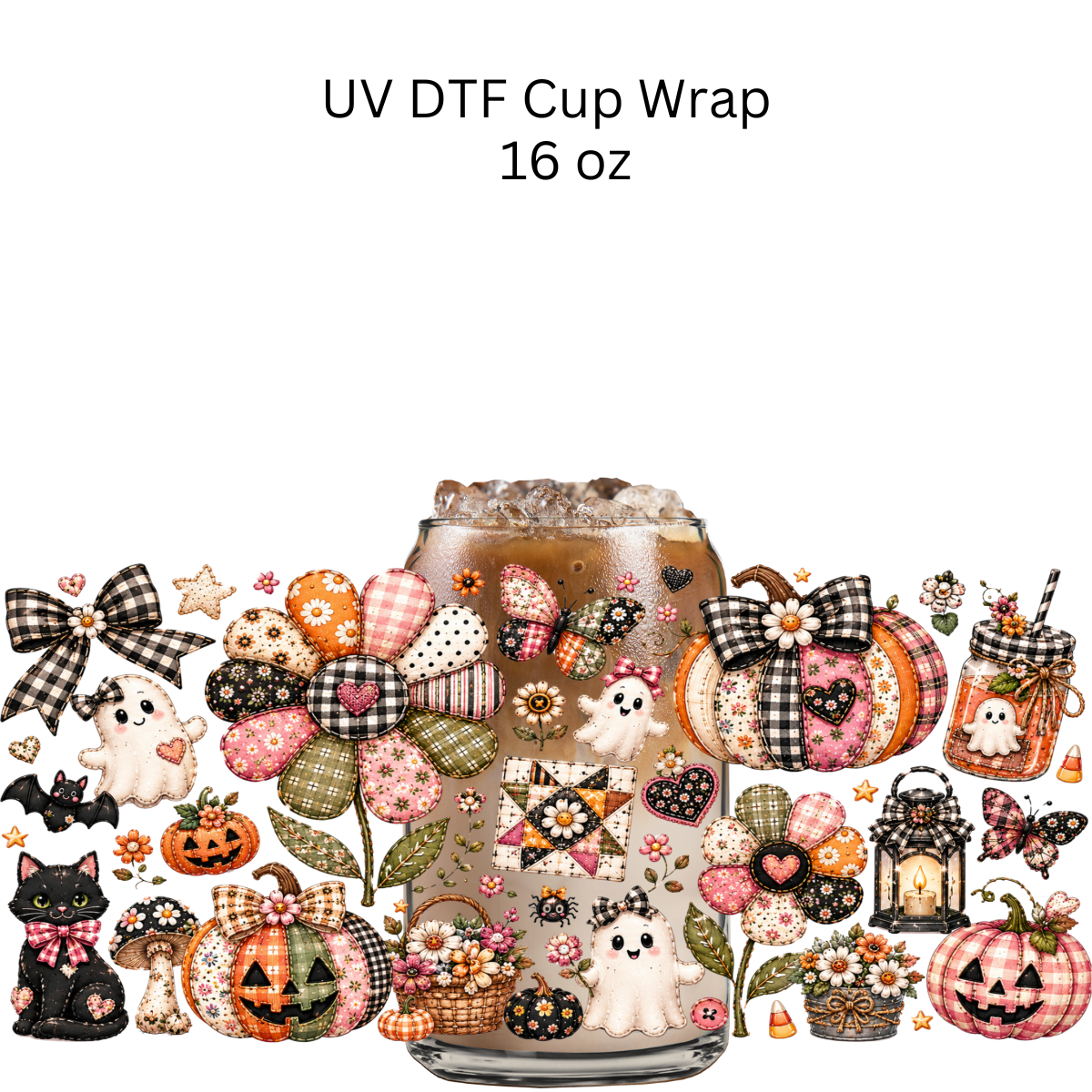 Quilted Fall Things UV DTF Cup Wrap