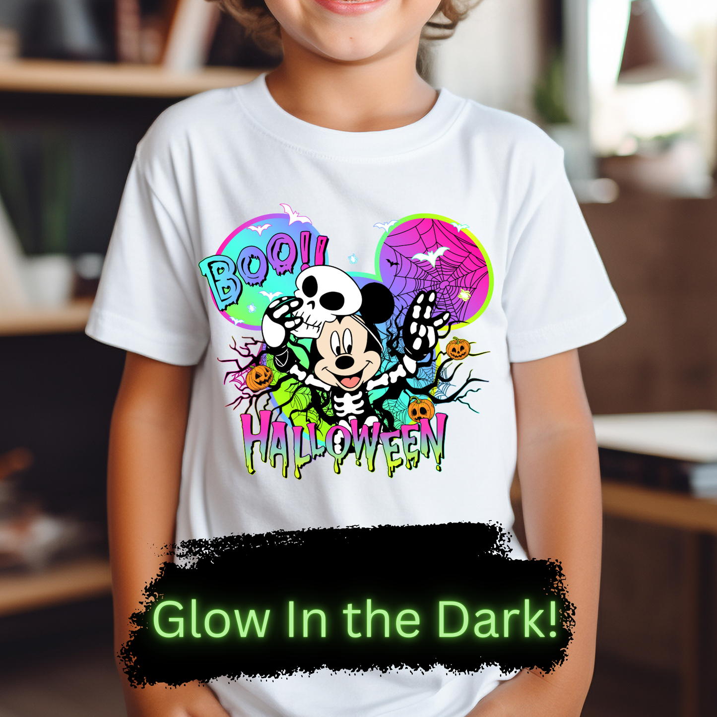 BOY Mouse Halloween DTF Transfer GLOW IN THE DARK ADULT/YOUTH