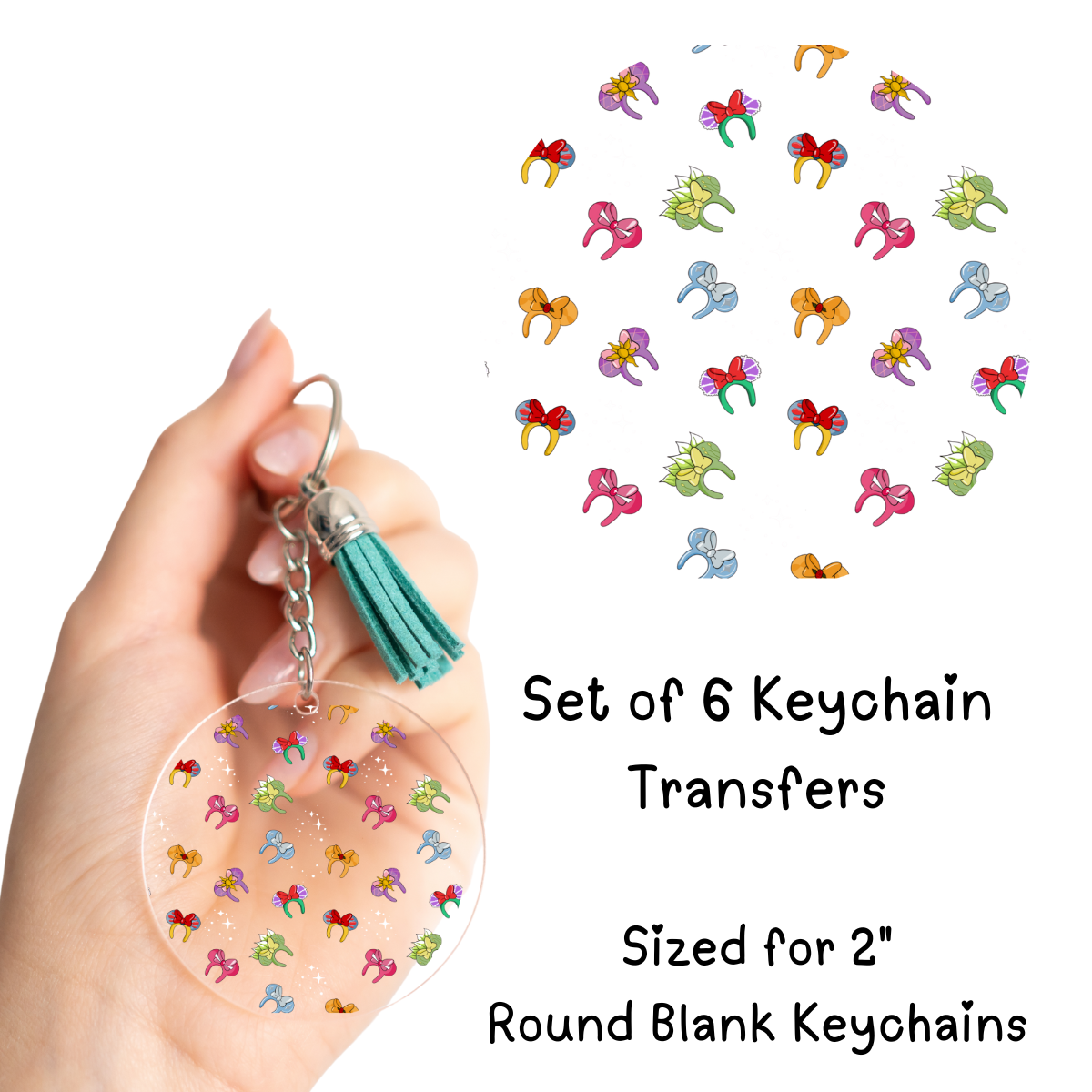 Ears Round Keychain Transfers