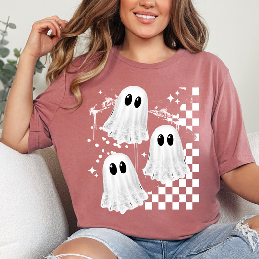 Checkered Ghosties Dtf Transfer