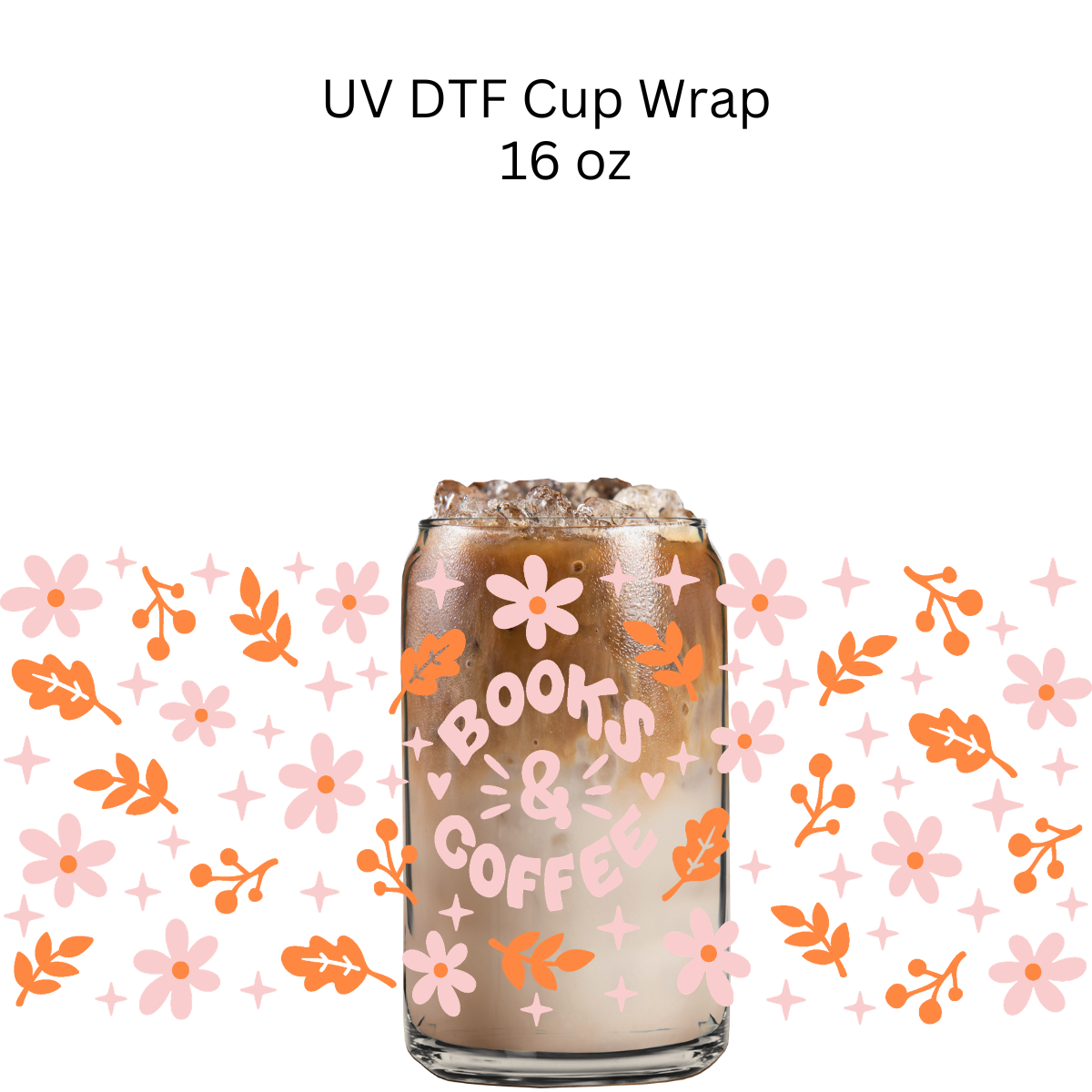 Books and Coffee UV DTF Cup Wrap