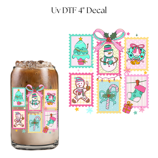 Christmas Stamps 4” UV DTF Decal