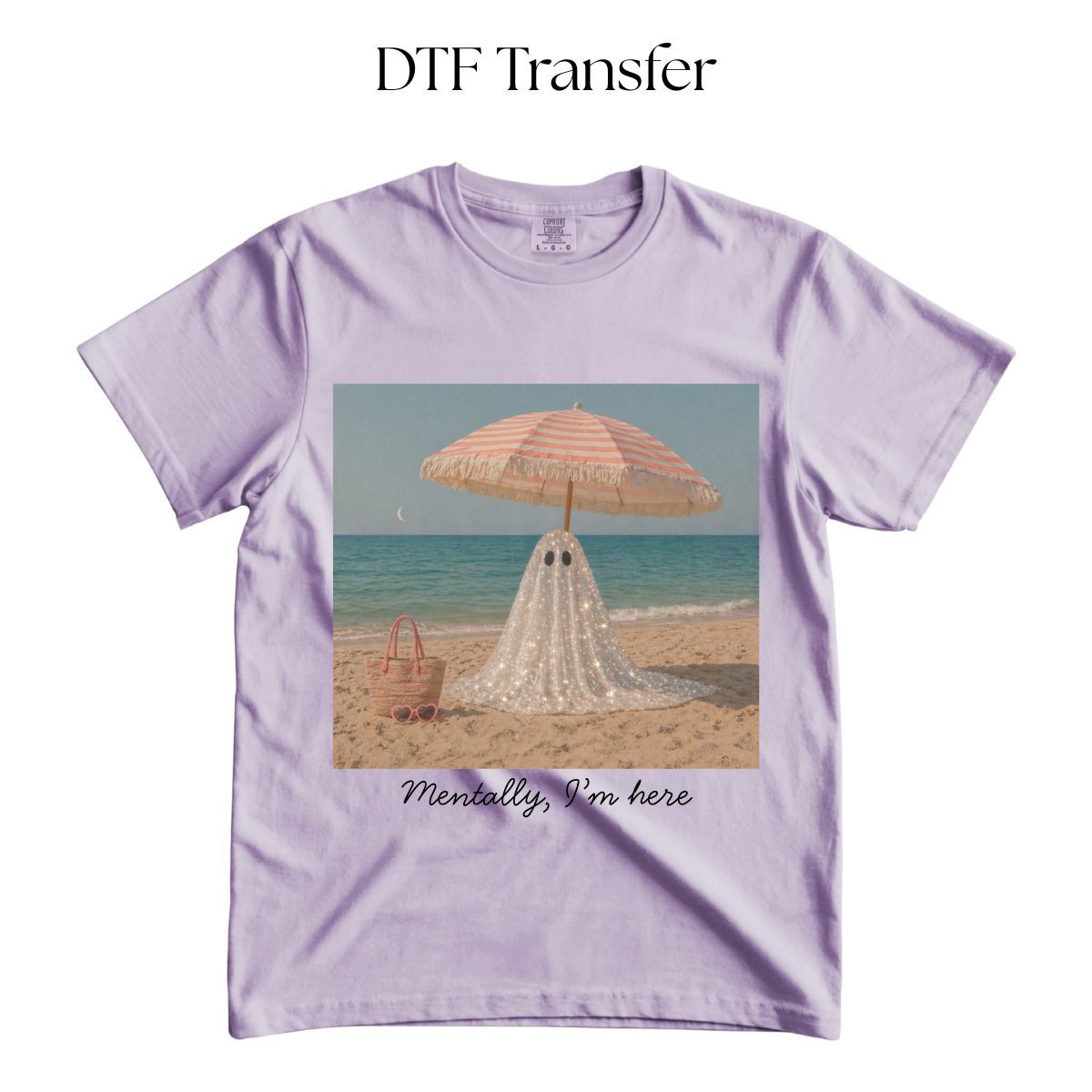Sparkly Beach Ghost DTF Transfer