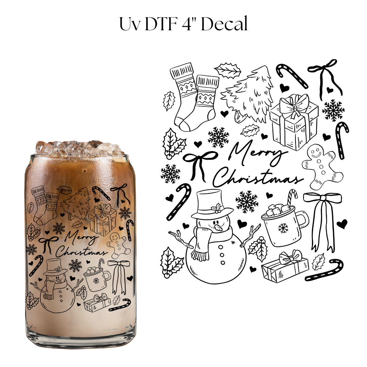 Merry Christmas Things 4” UV DTF Decal