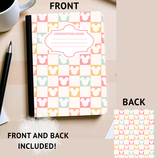 Checkered Mouse Composition Notebook Sticker