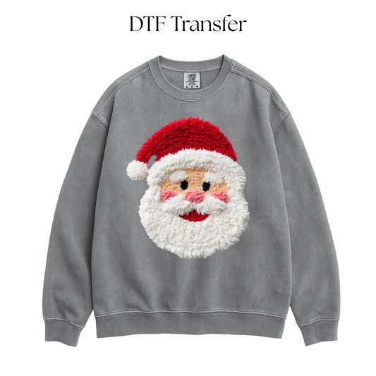 Santa Face Faux Patch DTF Transfer