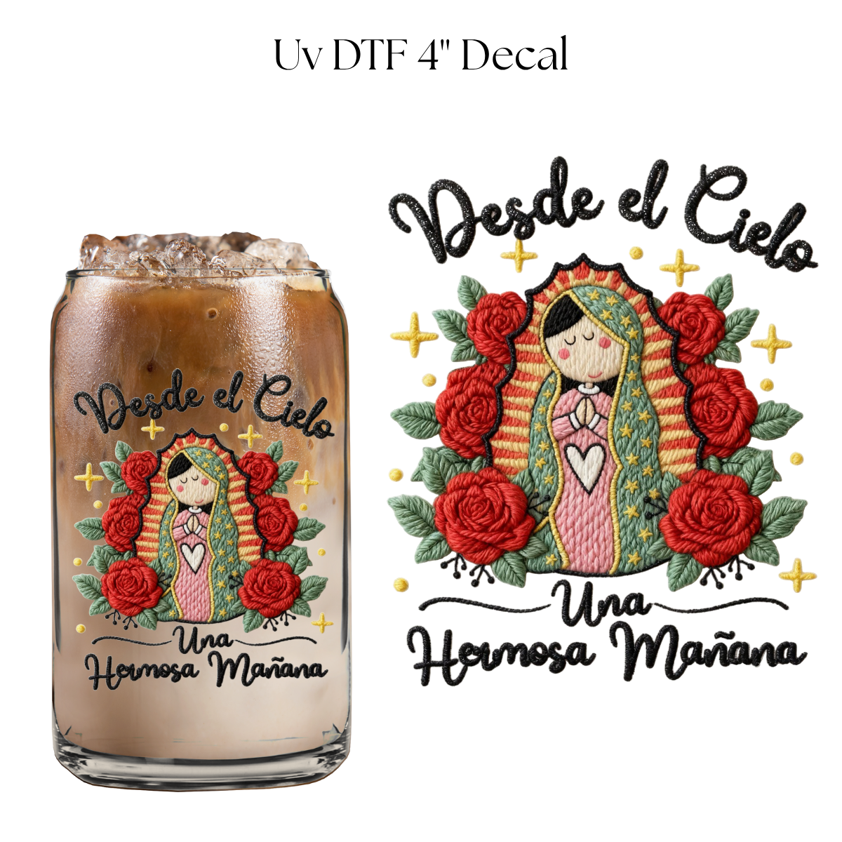 Desde El Cielo Faux Yarn 4” UV DTF Decal