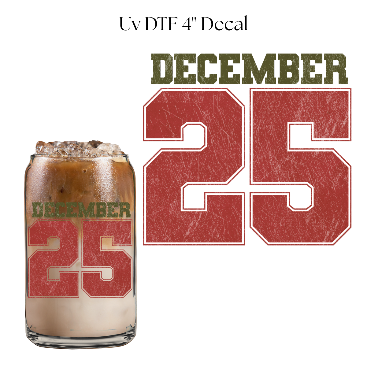 December 25 4” UV DTF Decal