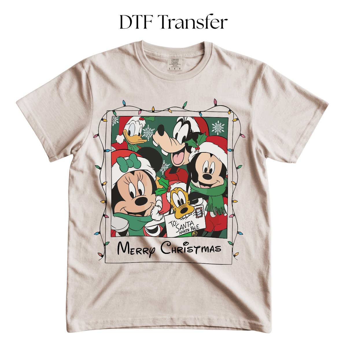 Polaroid Mouse Christmas DTF Transfer