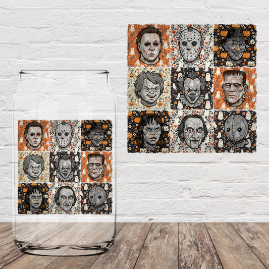 Horror Faces Ghost Squares 4” UV DTF
