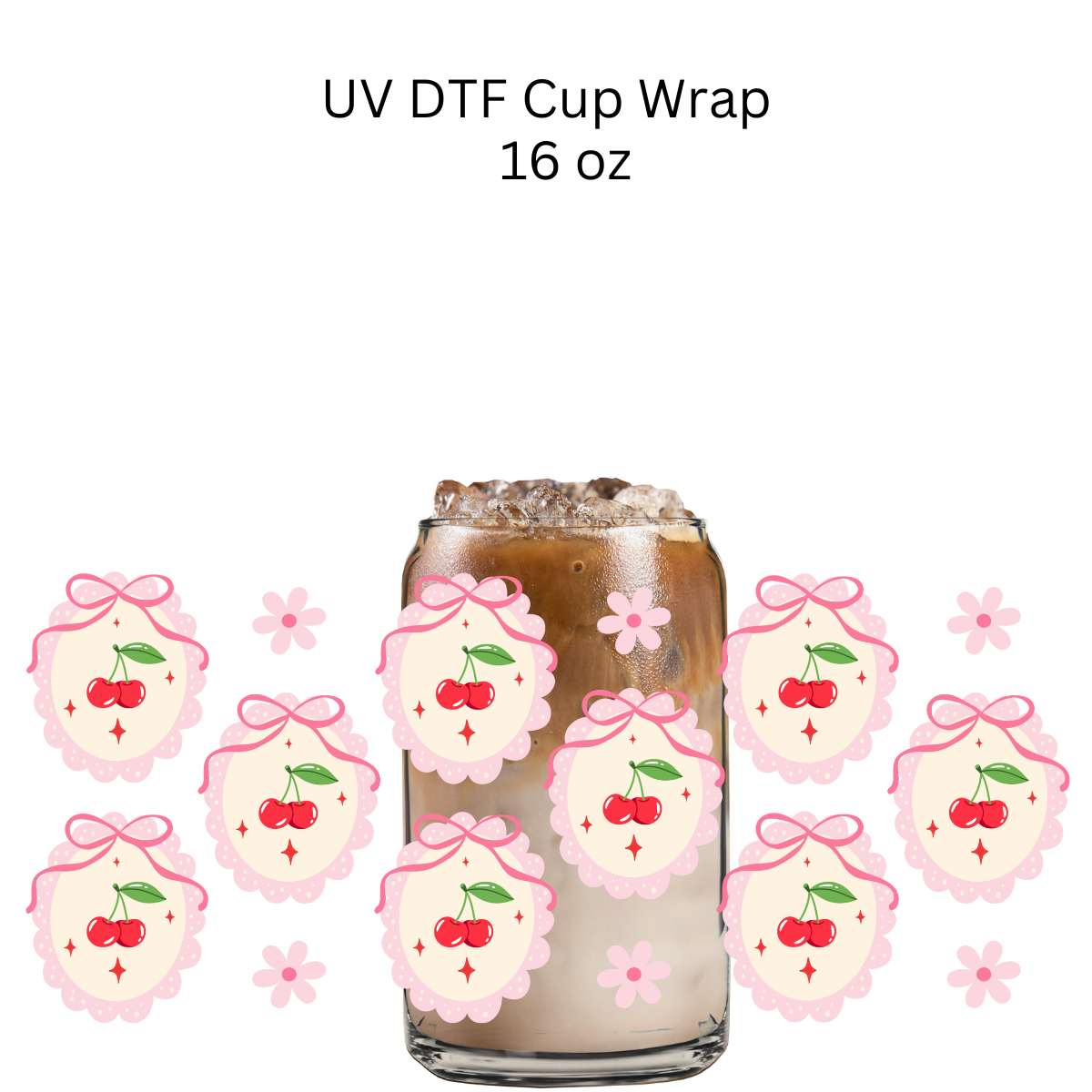 Cherry Frames UV DTF Cup Wrap