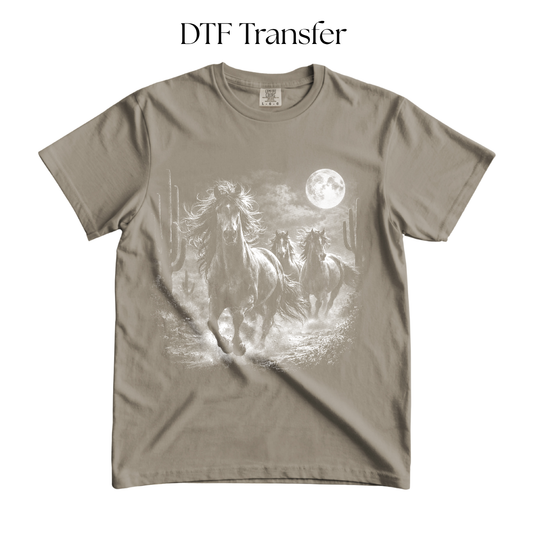 Horses Single Color DTF Transfer