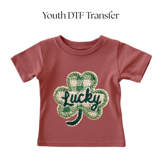 YOUTH  Lucky Clover Faux Yarn DTF Transfer