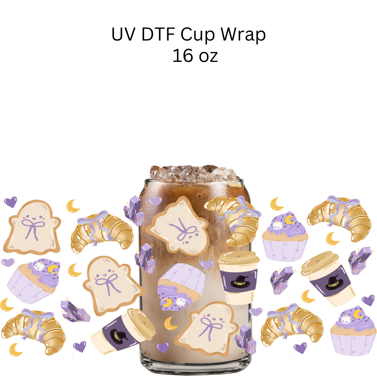 Purple Halloween Pastries UV DTF Cup Wrap