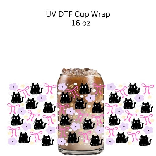 Cats and Bows UV DTF Cup Wrap
