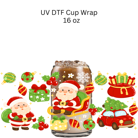 Santa's Gifts UV DTF Cup Wrap