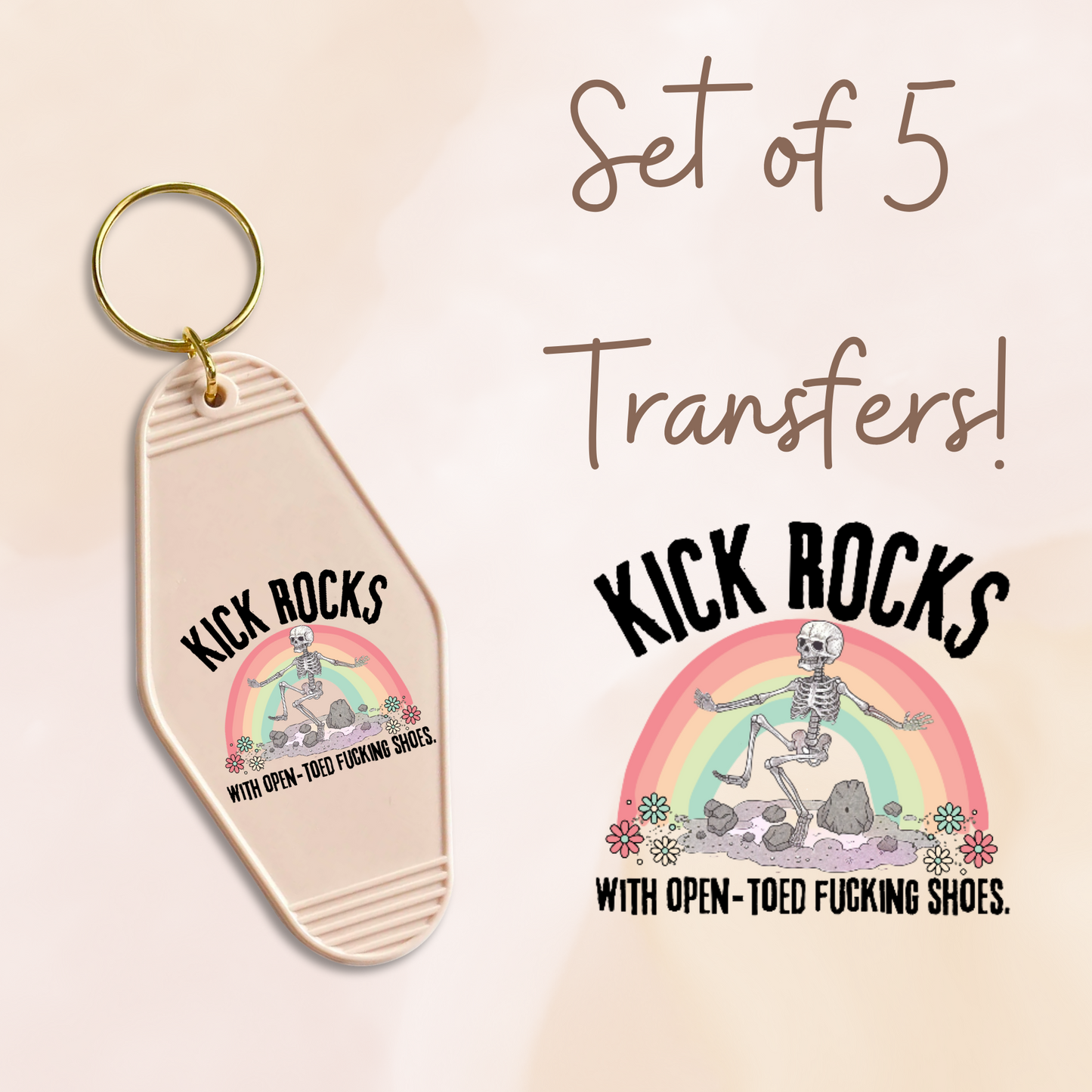 Kick Rocks With Open Toed Shoes (MOTEL KEYCHAIN)