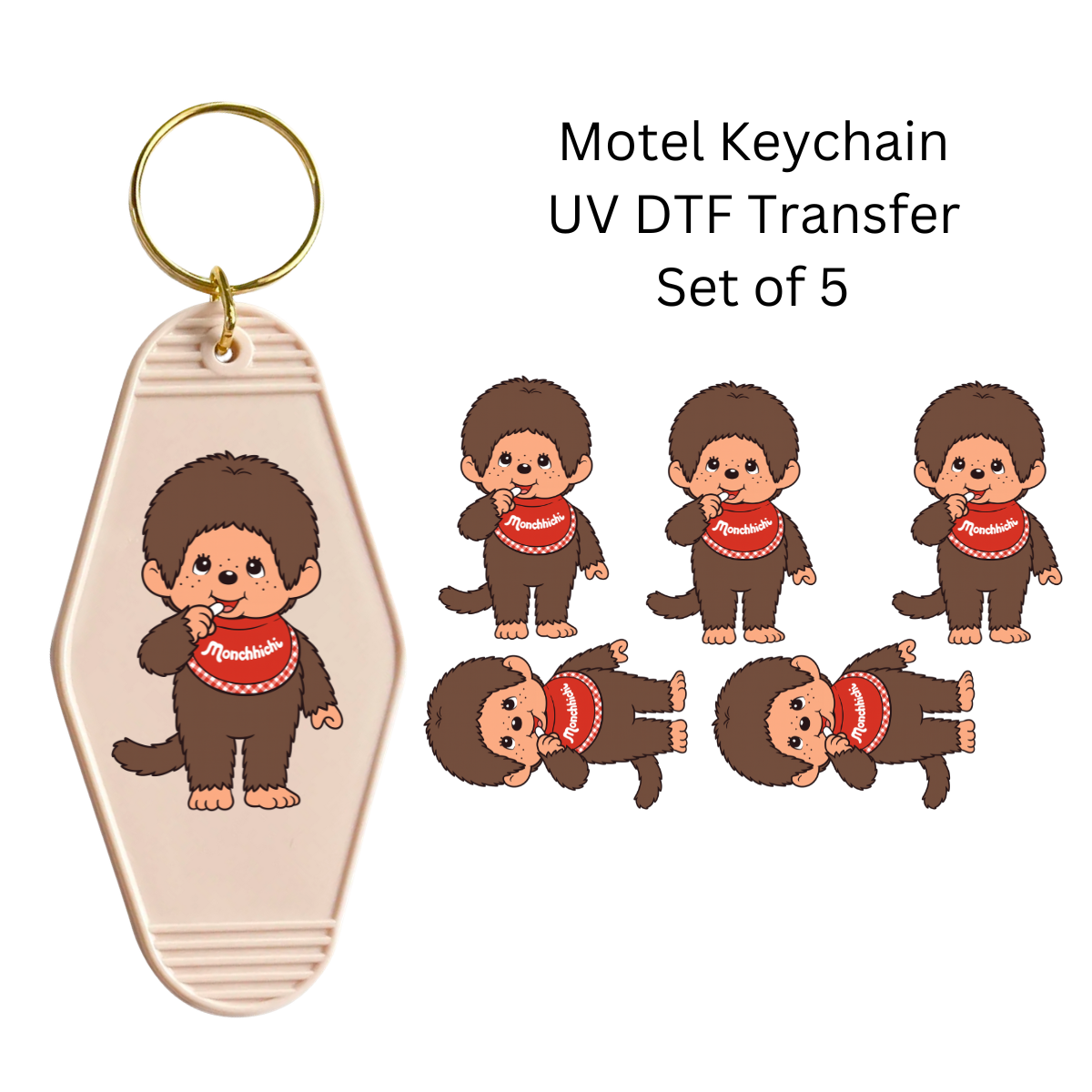 Mon Doll Set of 5 Keychain Transfers