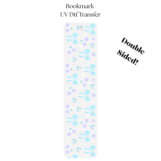 Blue Bows and Flowers Bookmark Transfer