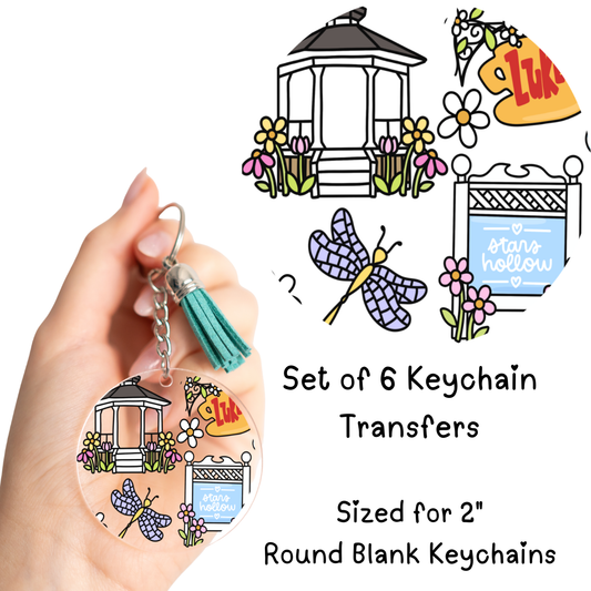 Gazebo and Sign Round Keychain Transfer