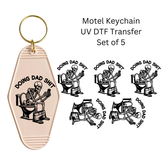 Doing Dad Shit Black Set of 5 Keychain Transfers