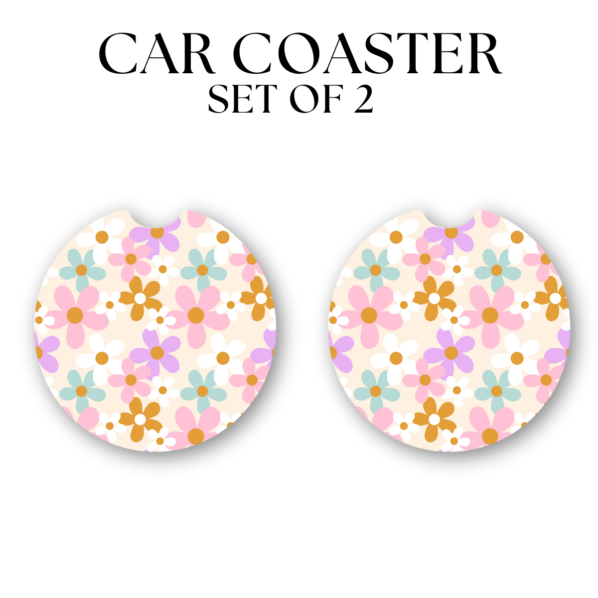 Pastel Flowers Coasters DTF Transfer