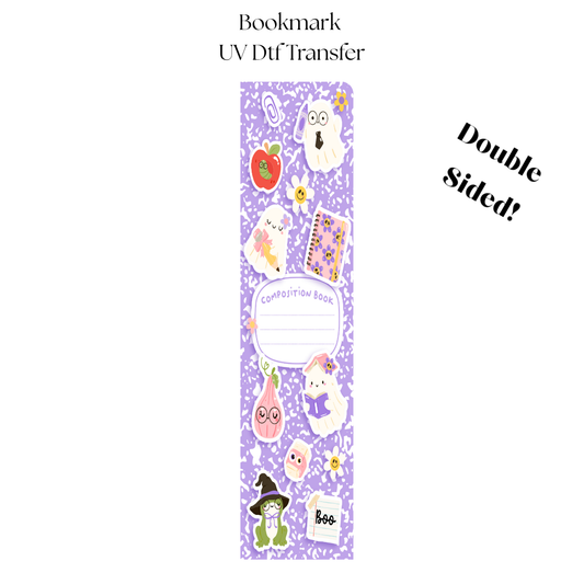 Purple Composition Book UV DTF Bookmark Transfer