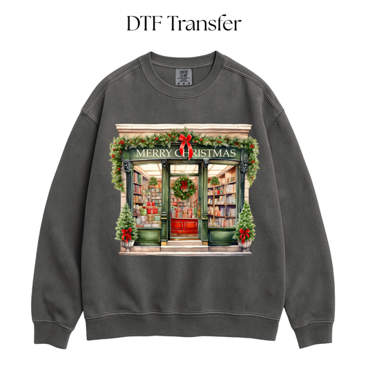 Christmas Bookstore DTF Transfer